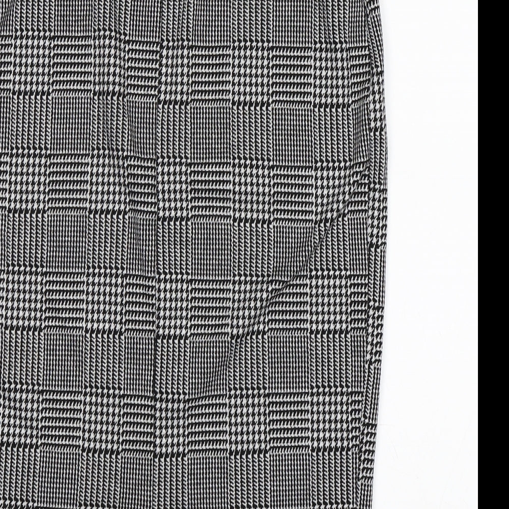 Papaya Womens Black Houndstooth  A-Line Skirt Size 12