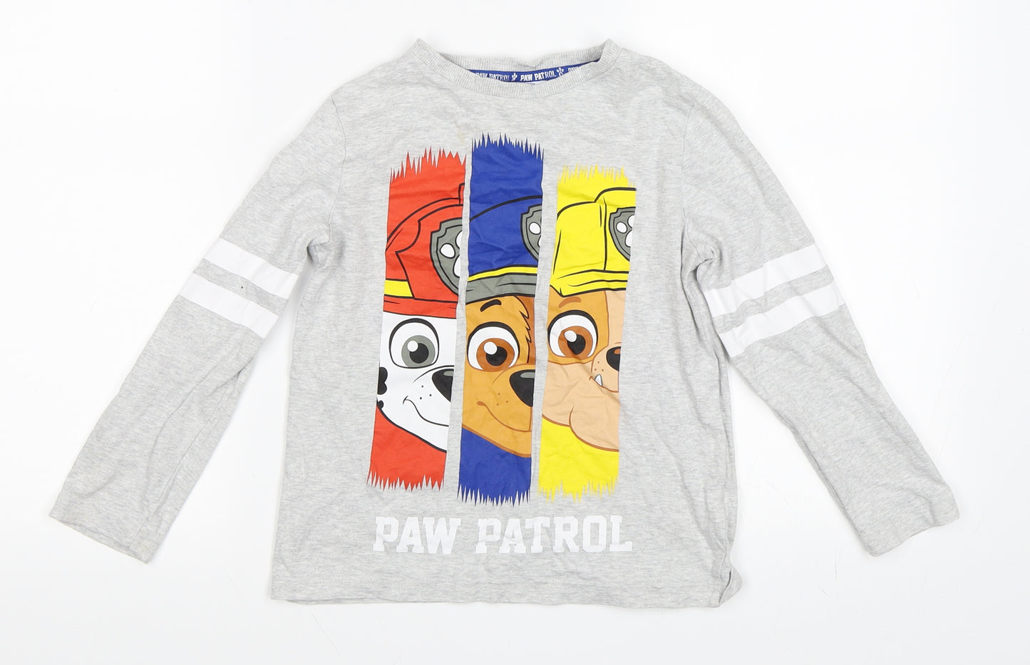 Tesco Boys Grey   Basic T-Shirt Size 6-7 Years  - Paw Patrol