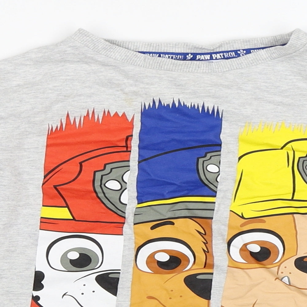 Tesco Boys Grey   Basic T-Shirt Size 6-7 Years  - Paw Patrol