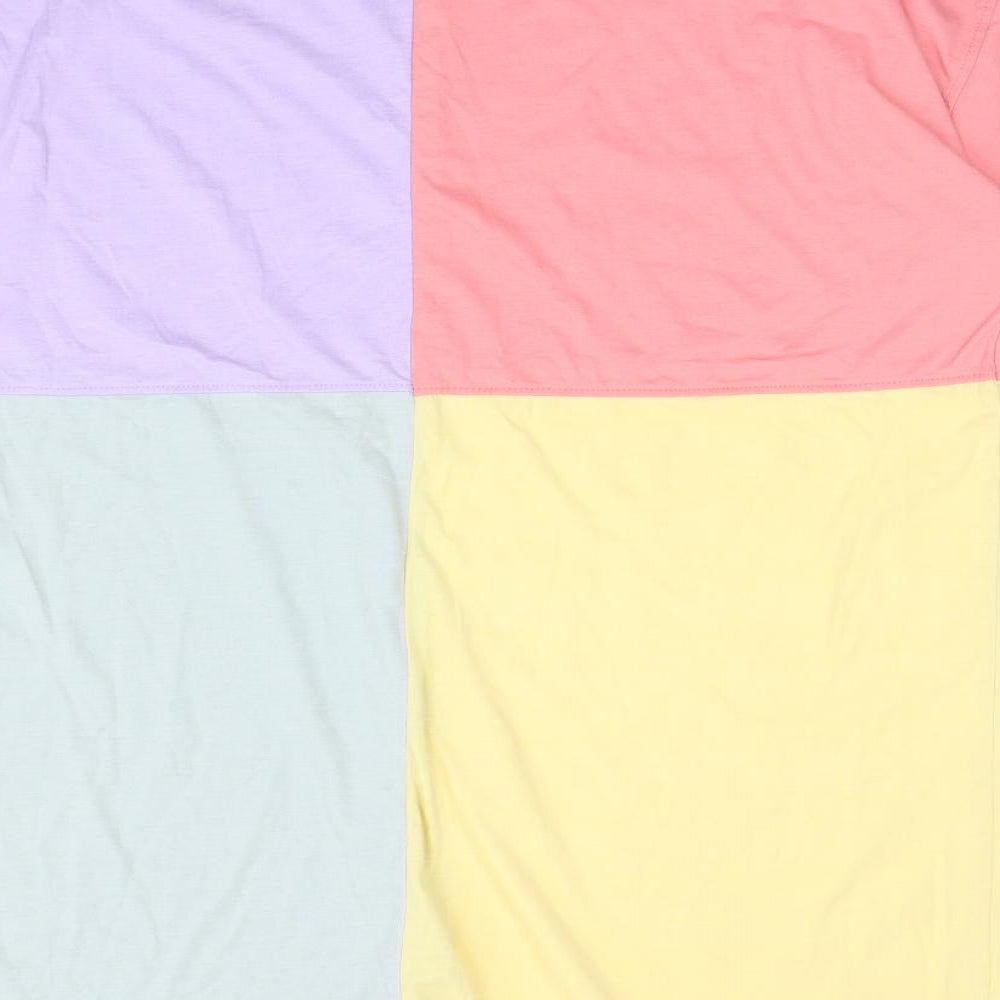 Missguided Womens Multicoloured Colourblock  Basic T-Shirt Size 14