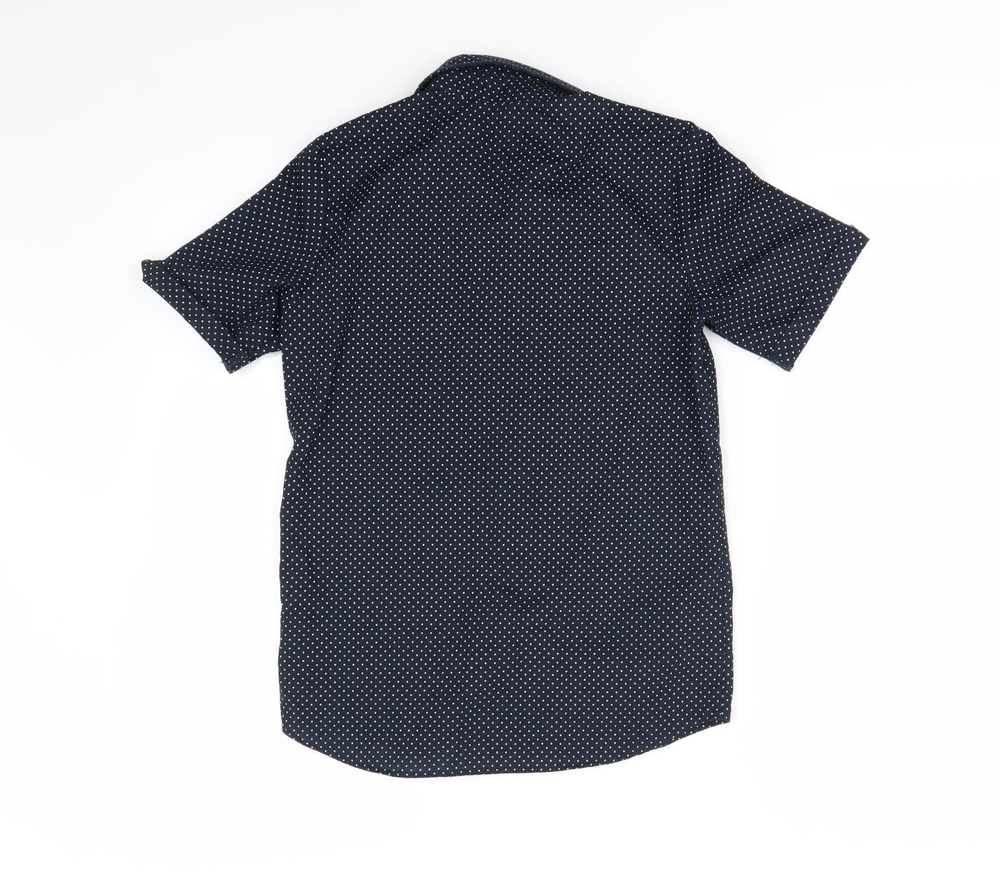 H&M Boys Blue Polka Dot  Basic Button-Up Size 8-9 Years