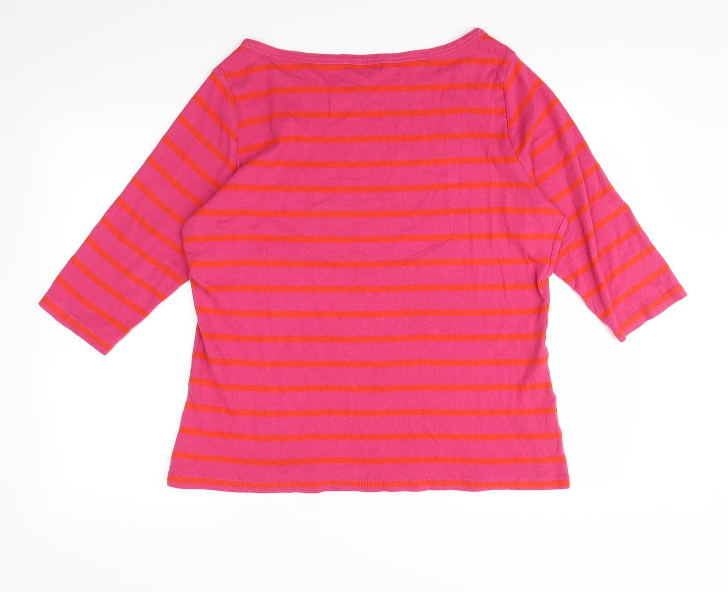Papaya Womens Pink Striped  Basic T-Shirt Size 22