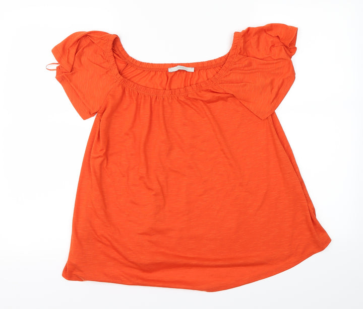 George Womens Orange Basic T-Shirt Size 8