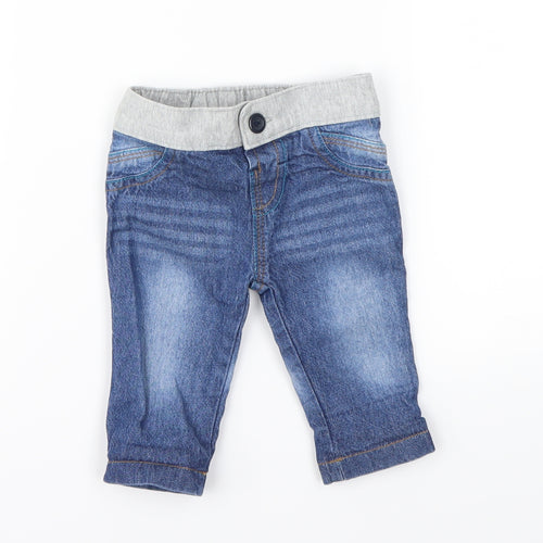 Rocha Little Rocha  Blue  Denim Cargo Jeans Size 0-3 Months