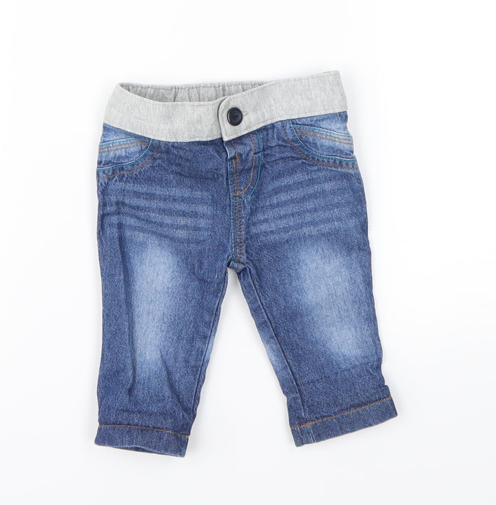Rocha Little Rocha  Blue  Denim Cargo Jeans Size 0-3 Months