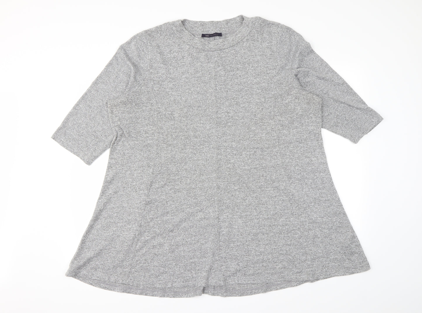 M&S  Womens Grey   Basic T-Shirt Size 24