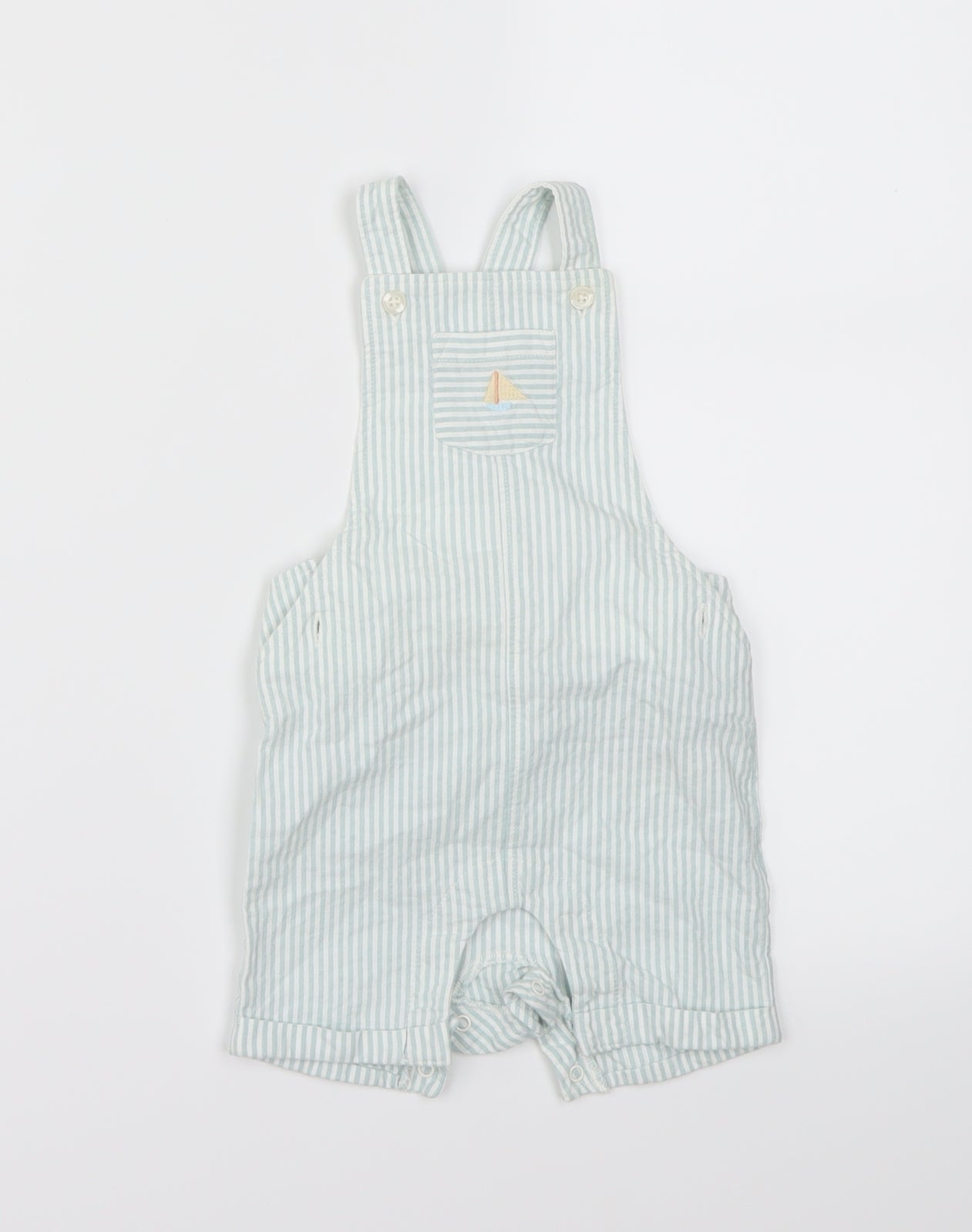M&S   Green Pinstripe  Romper Outfit/Set Size 3-6 Months
