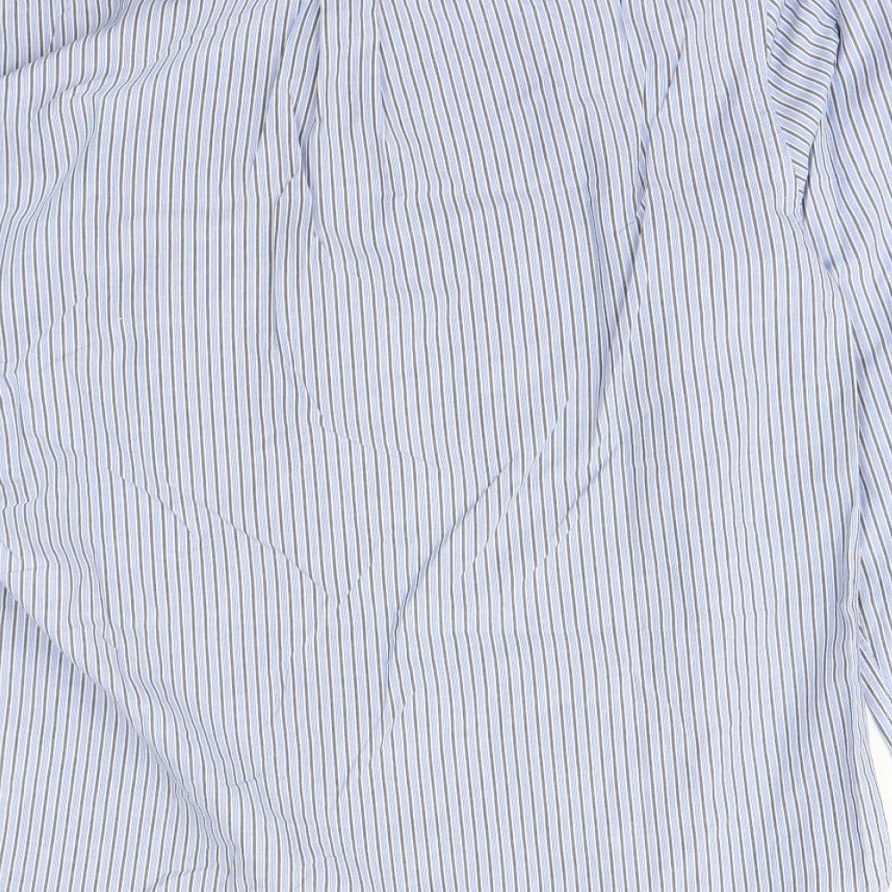 Howick Mens Blue Pinstripe   Dress Shirt Size M