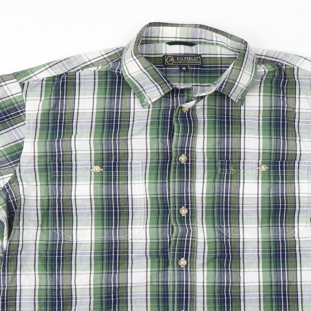 PG Field Mens Green Striped   Button-Up Size M