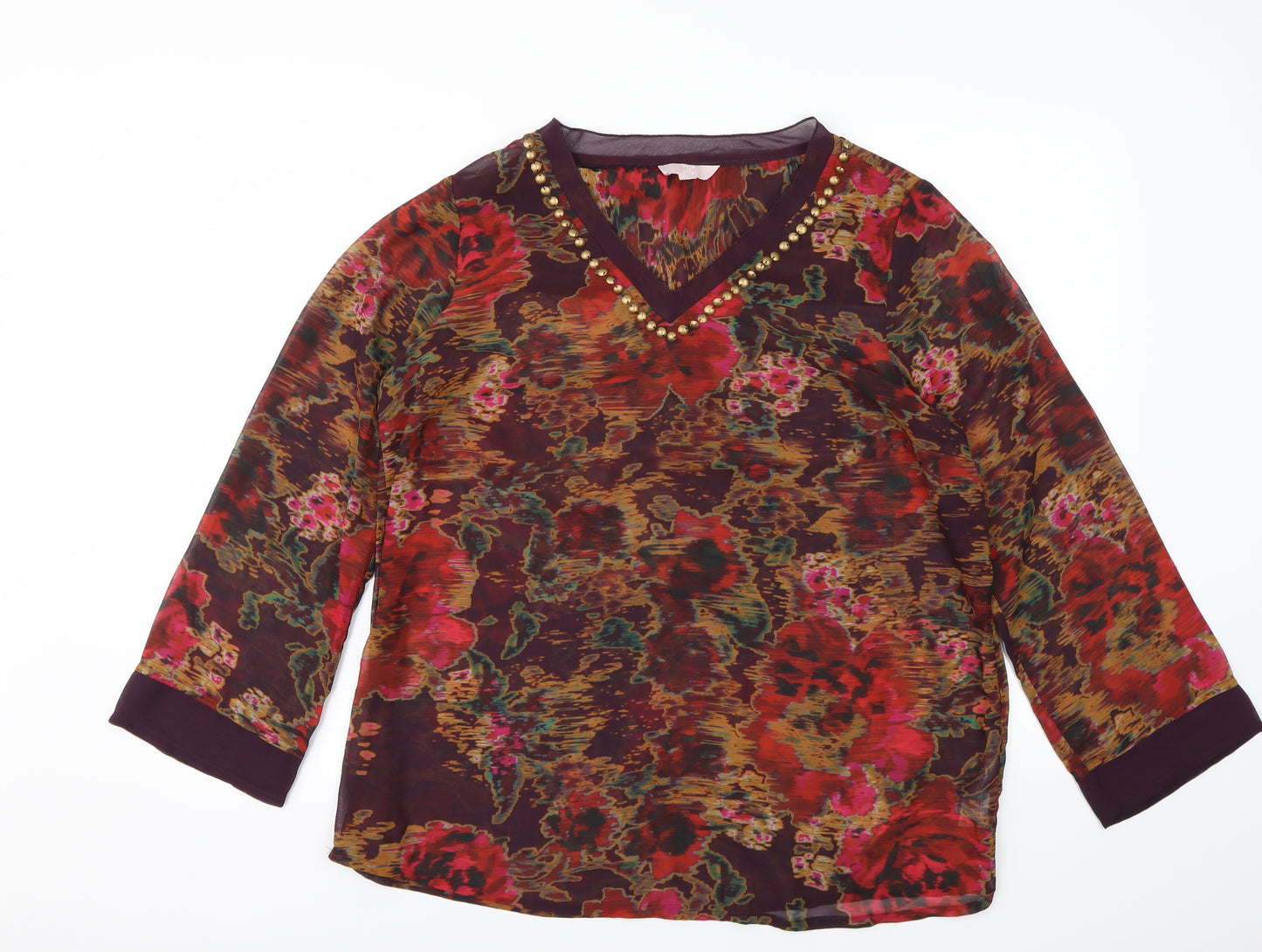 top to toe Womens Multicoloured Floral  Basic Blouse Size 16