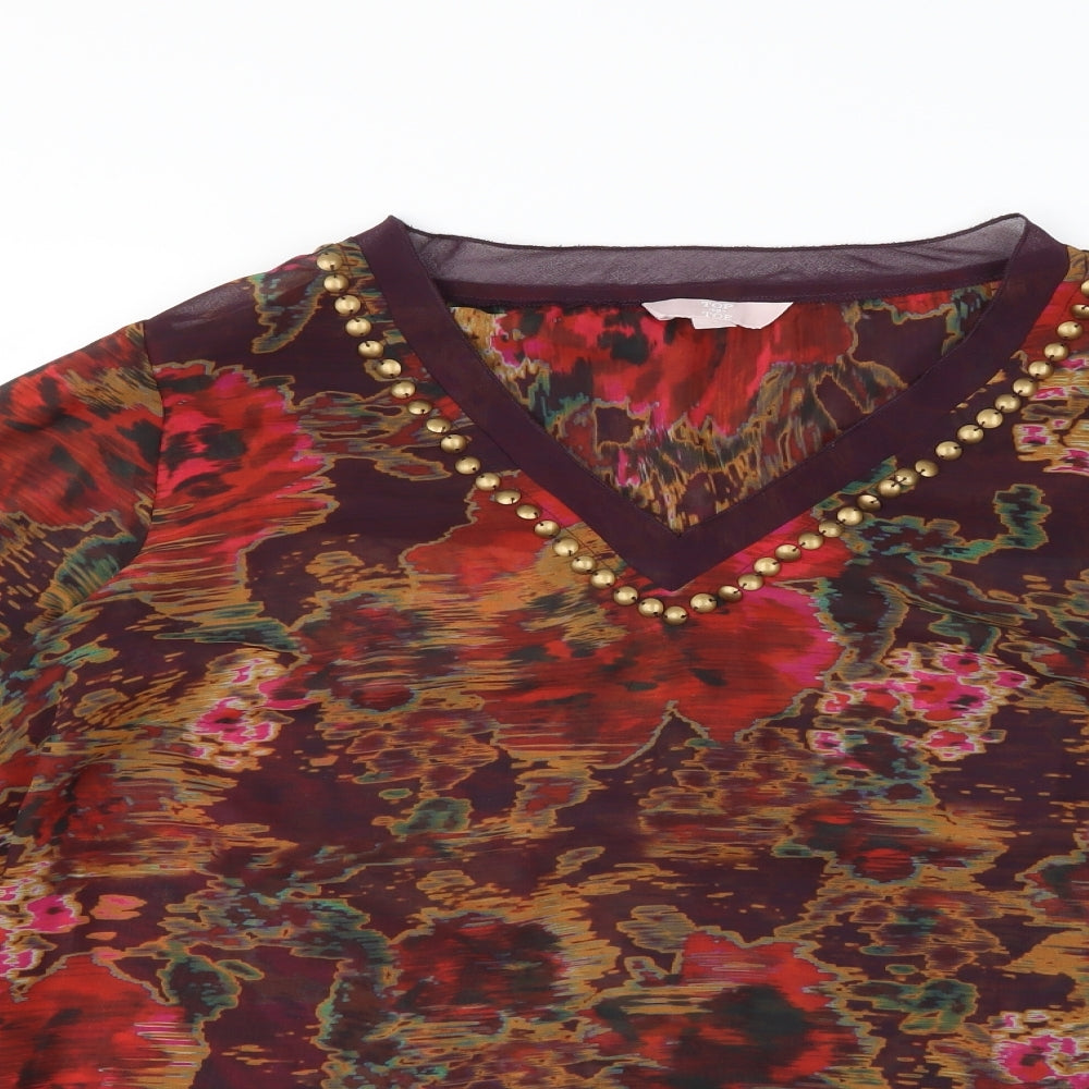 top to toe Womens Multicoloured Floral  Basic Blouse Size 16