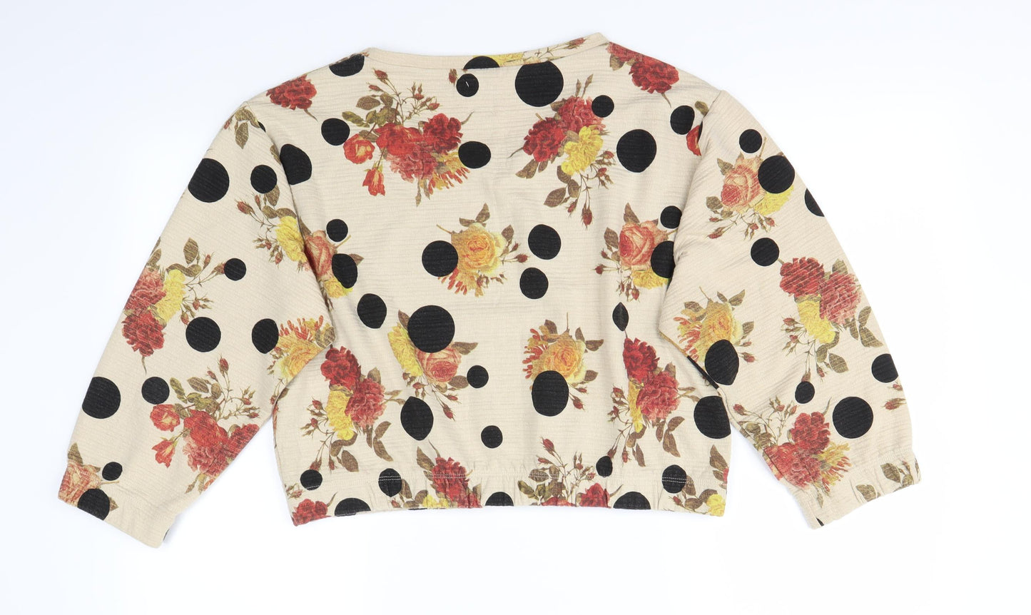 Zara Womens Beige Floral  Pullover Jumper Size M