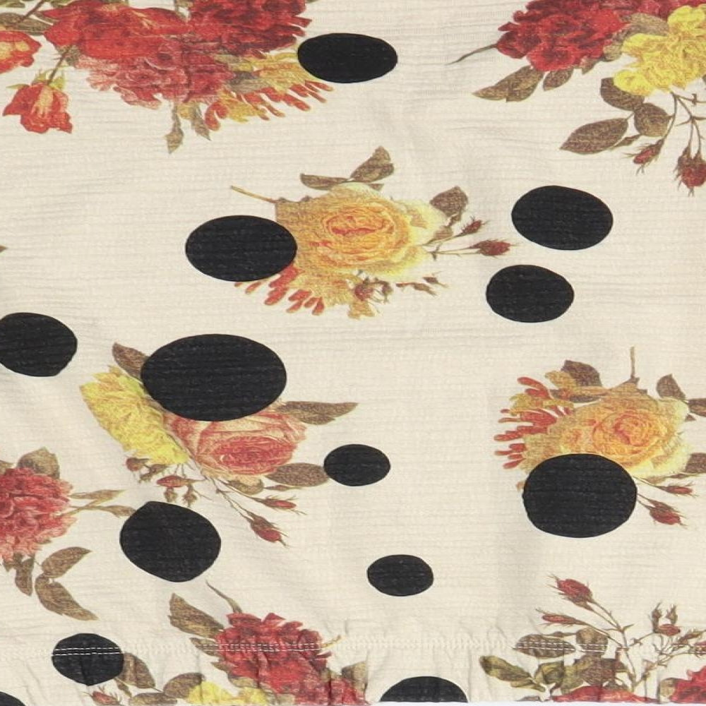 Zara Womens Beige Floral  Pullover Jumper Size M