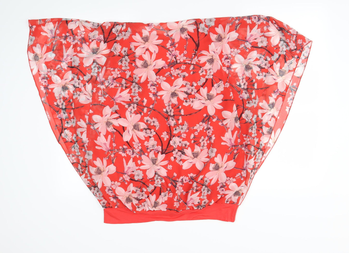 George Womens Red Floral  Basic T-Shirt Size 18