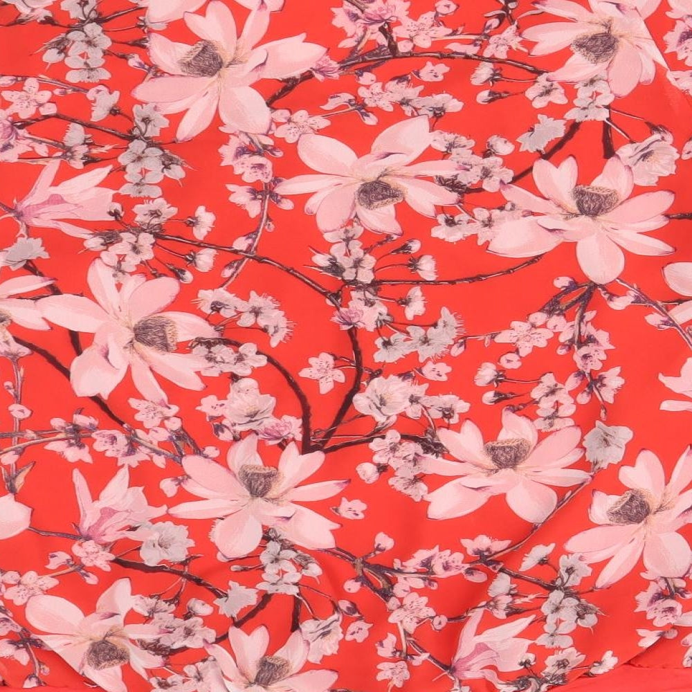 George Womens Red Floral  Basic T-Shirt Size 18