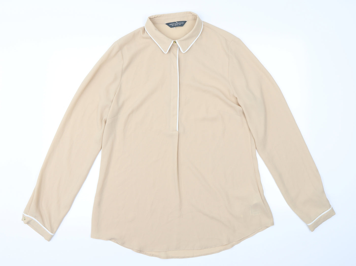 Dorothy Perkins Womens Beige   Basic Blouse Size 14