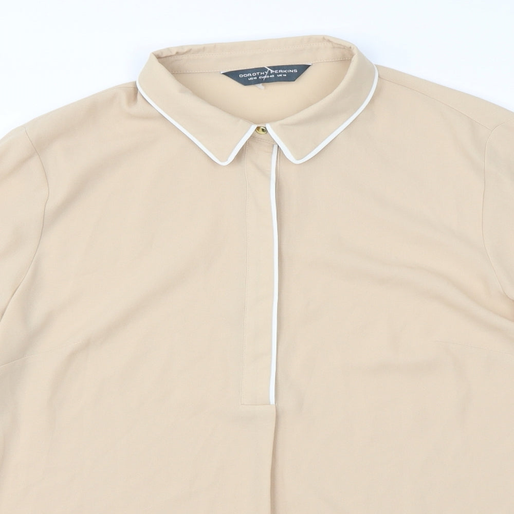 Dorothy Perkins Womens Beige   Basic Blouse Size 14