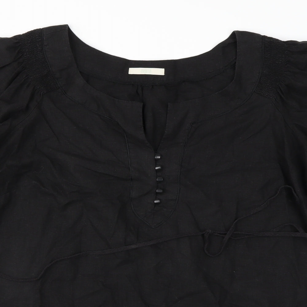 M&S  Womens Black   Basic Blouse Size 20