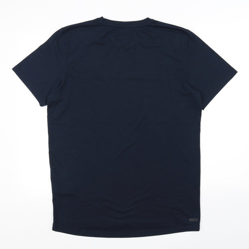 JACK & JONES Mens Blue Polka Dot   T-Shirt Size L