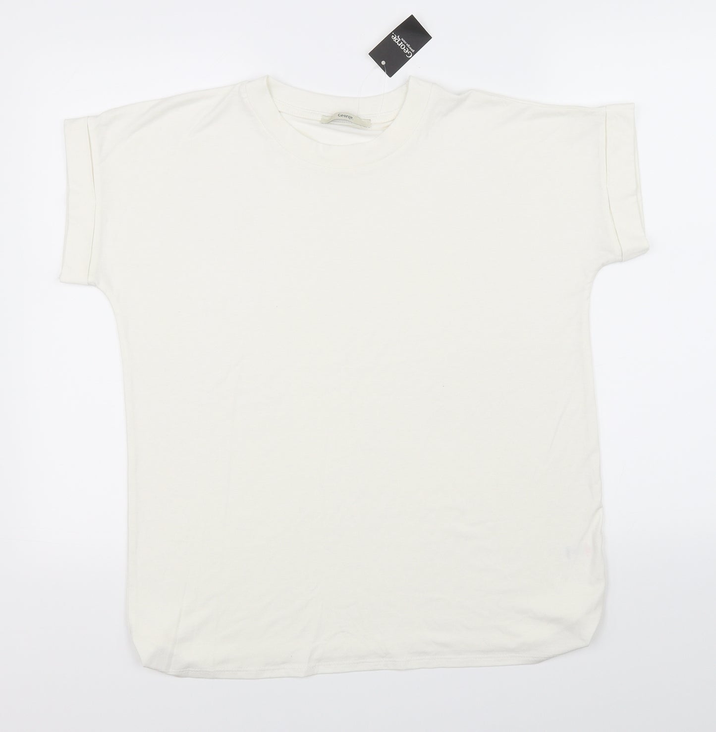 George Womens White   Basic T-Shirt Size 14