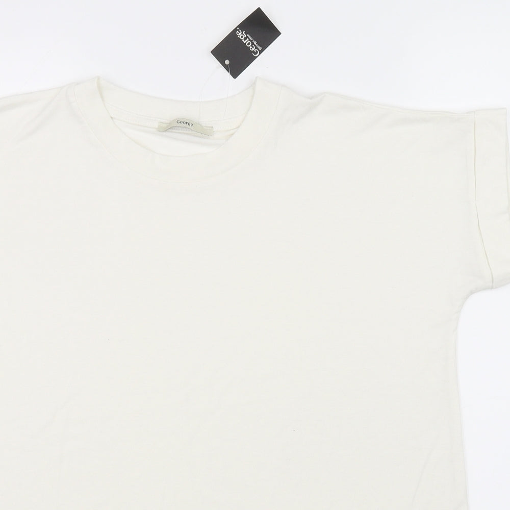 George Womens White   Basic T-Shirt Size 14