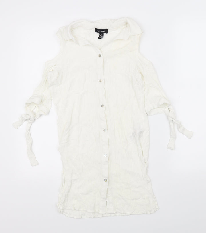 New Look Womens White   Basic Button-Up Size M