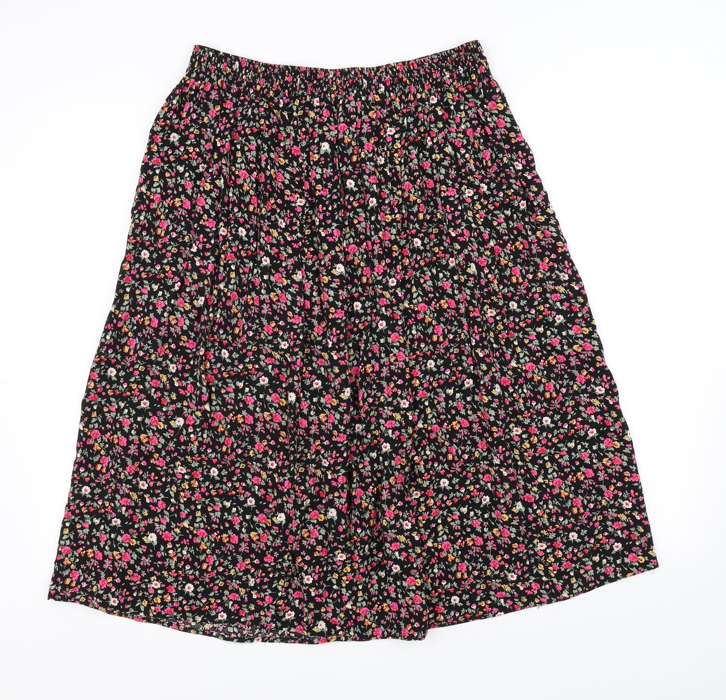 Preworn Womens Black Floral  Maxi Skirt One Size