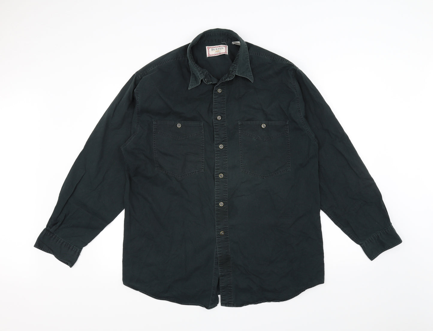 Burton Mens Green    Button-Up Size L