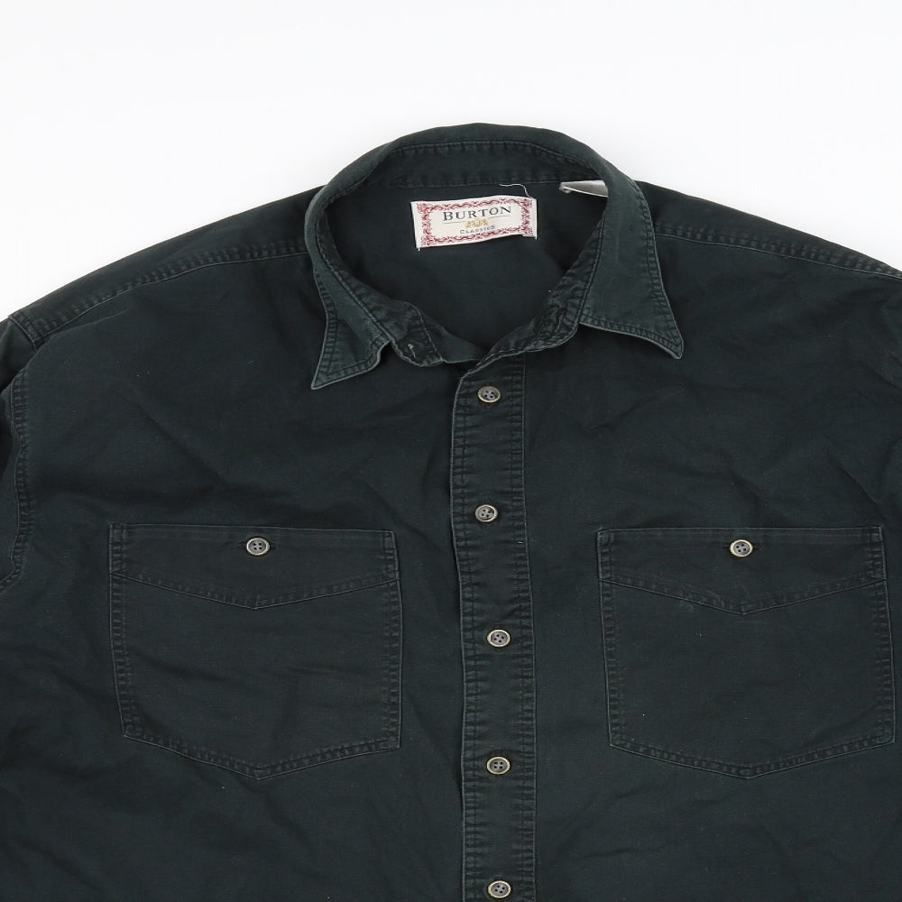 Burton Mens Green    Button-Up Size L