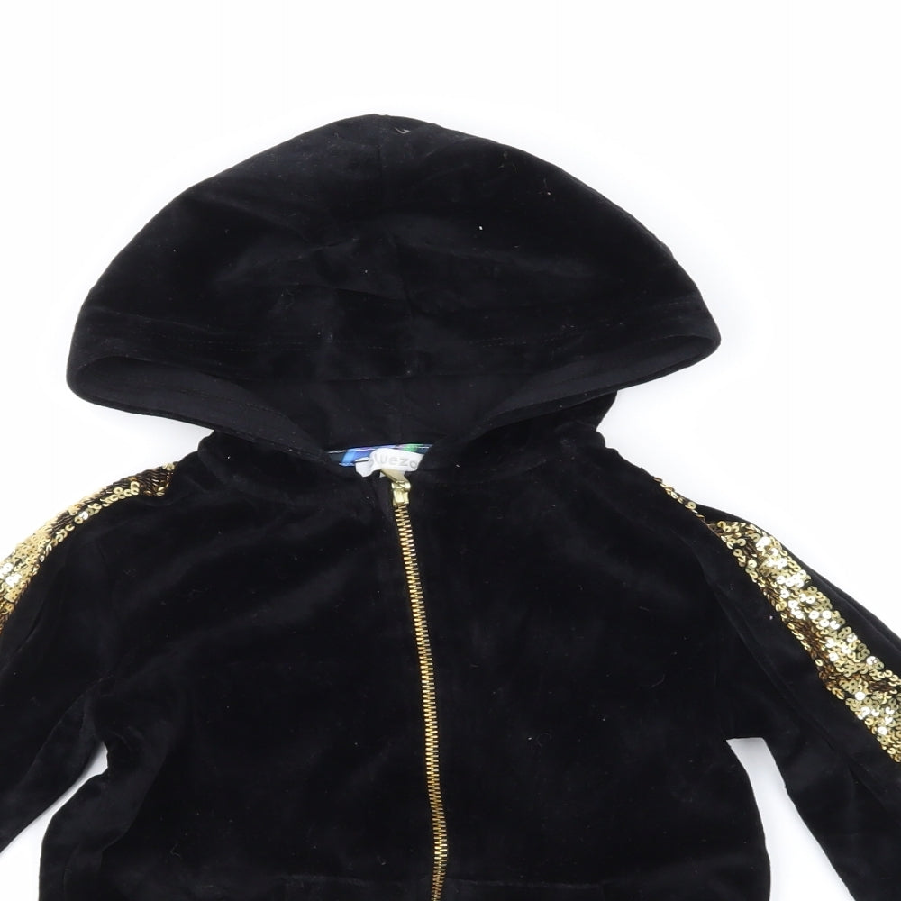 Blue Zoo Girls Black   Full Zip Hoodie Size 7-8 Years