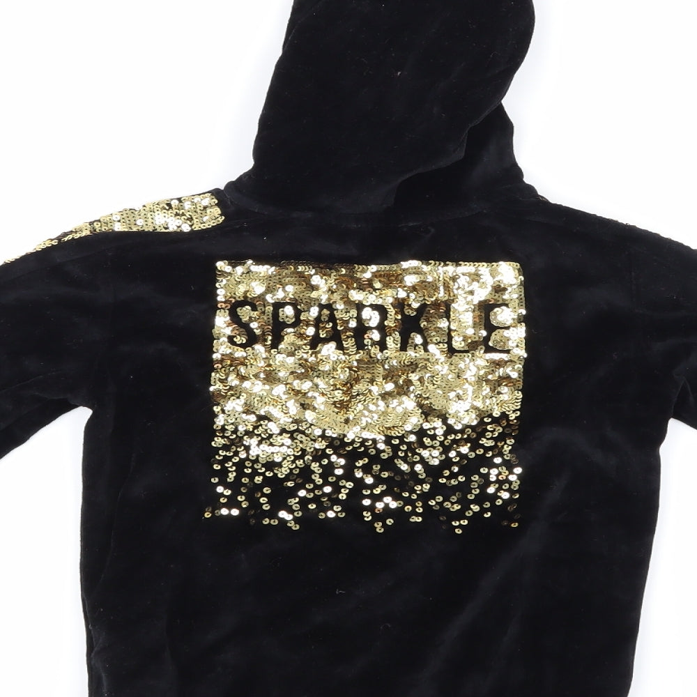 Blue Zoo Girls Black   Full Zip Hoodie Size 7-8 Years