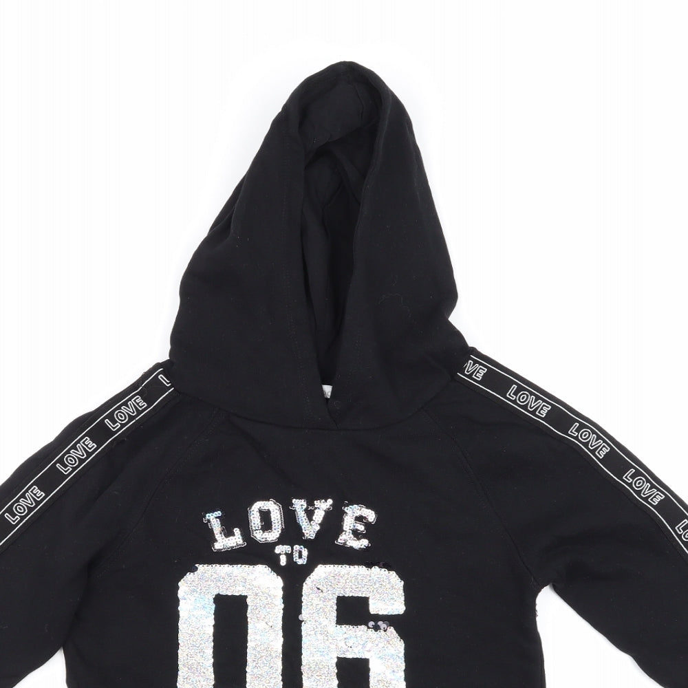 Blue Zoo Girls Black   Pullover Hoodie Size 7-8 Years