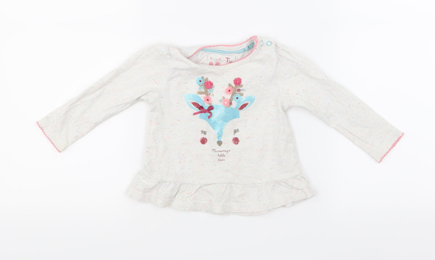 Marks and Spencer Girls Grey   Basic T-Shirt Size 6-9 Months