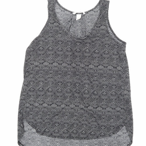 H&M Womens Black Geometric  Basic Tank Size S