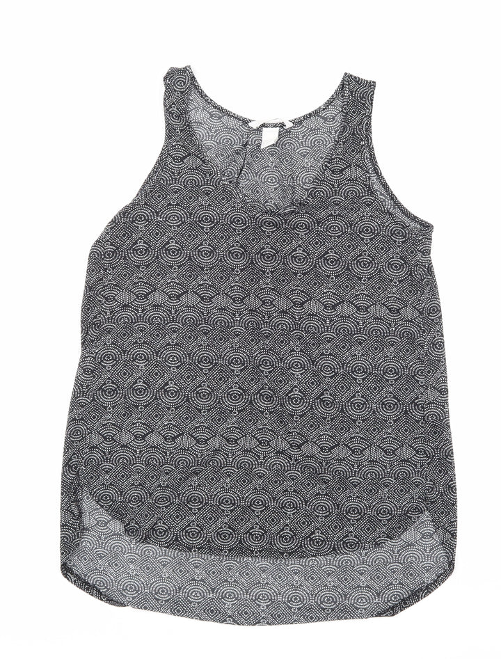 H&M Womens Black Geometric  Basic Tank Size S