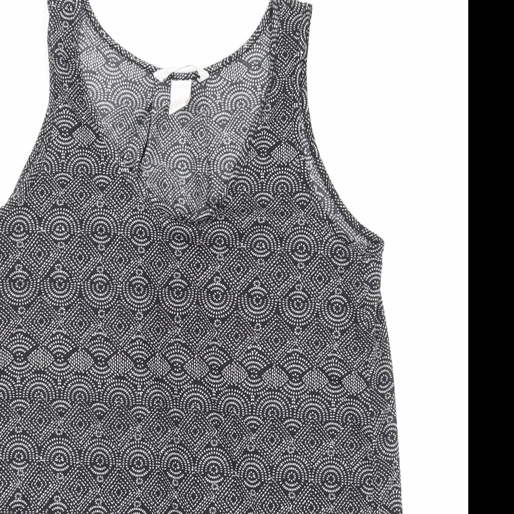 H&M Womens Black Geometric  Basic Tank Size S