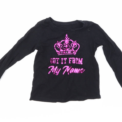 The Children's Place Girls Black   Basic T-Shirt Size 3 Years