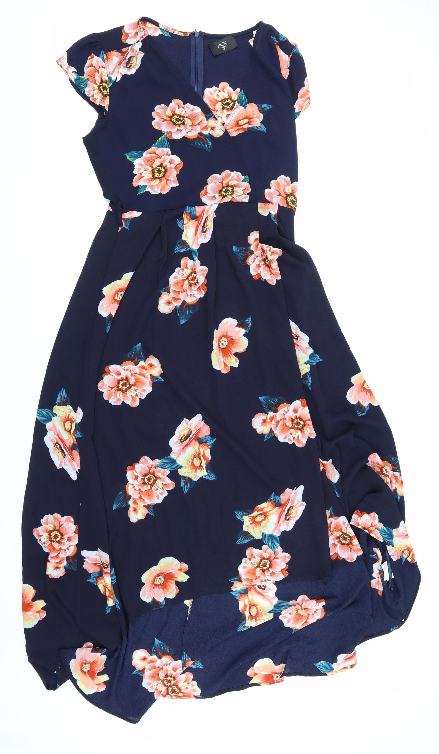 AX Paris Womens Blue Floral  A-Line  Size 10