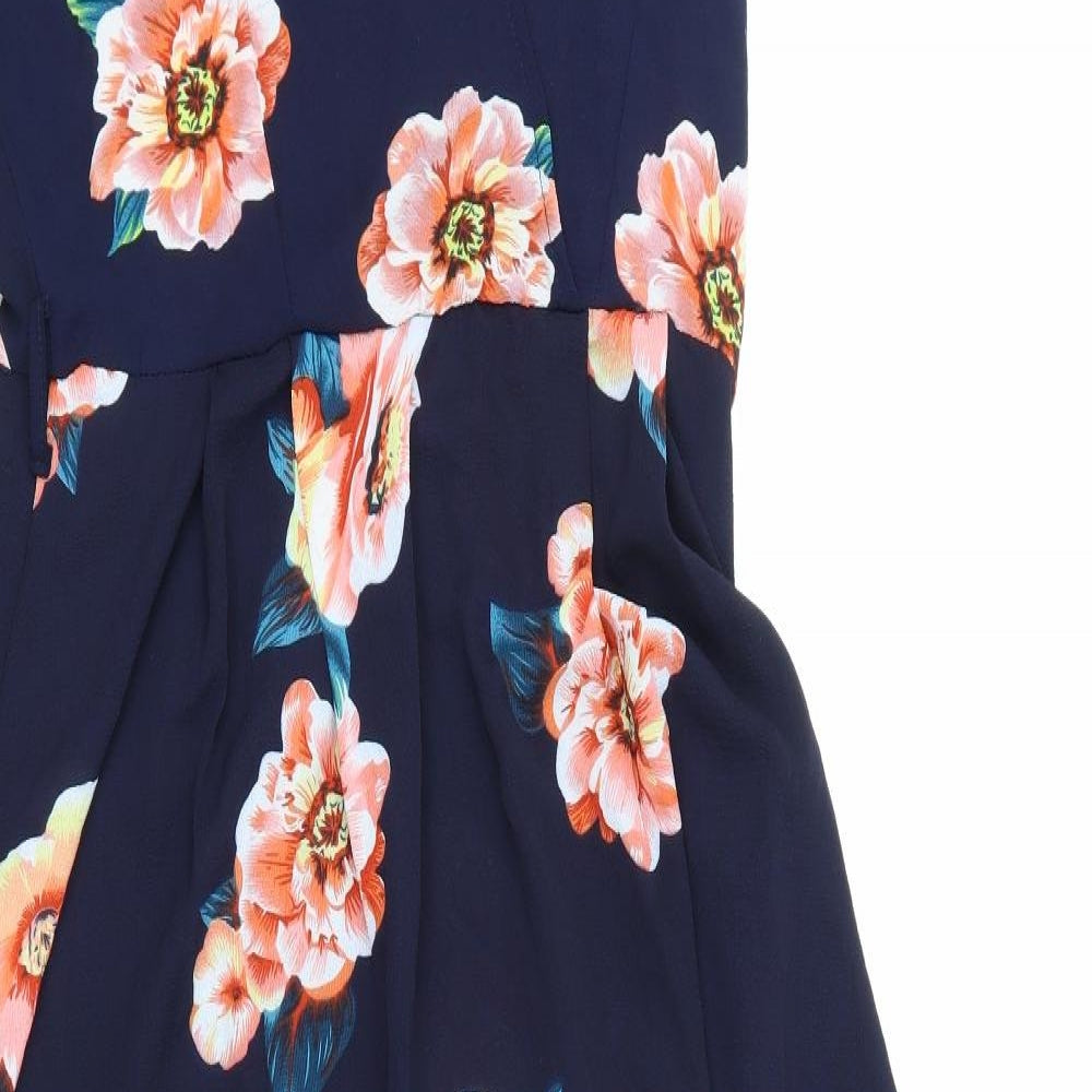 AX Paris Womens Blue Floral  A-Line  Size 10