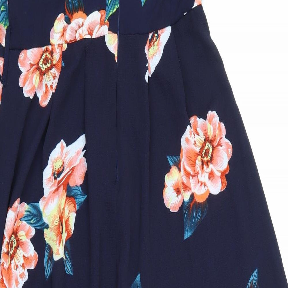 AX Paris Womens Blue Floral  A-Line  Size 10