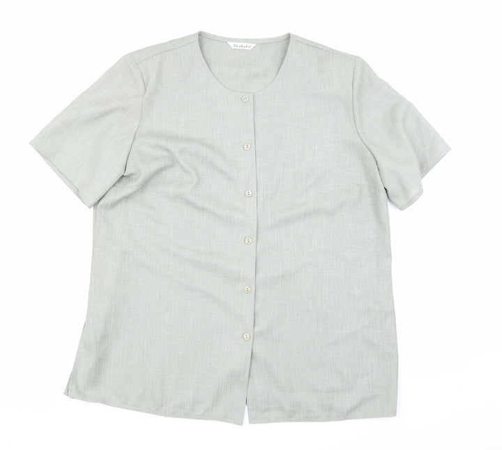Berkertex Womens Green Basic Button-Up Size 18