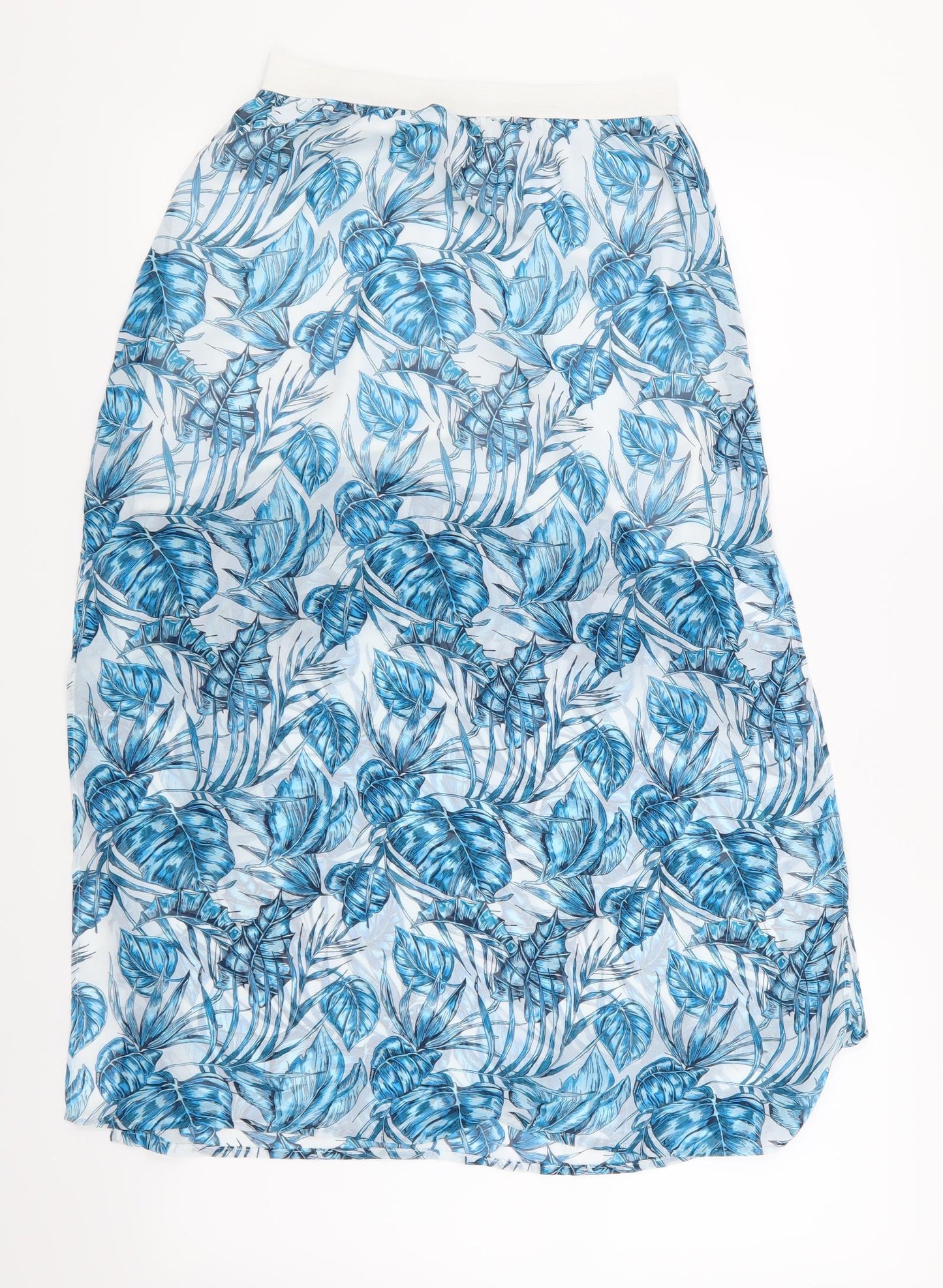 H&M Womens Blue Floral  A-Line Skirt Size 10