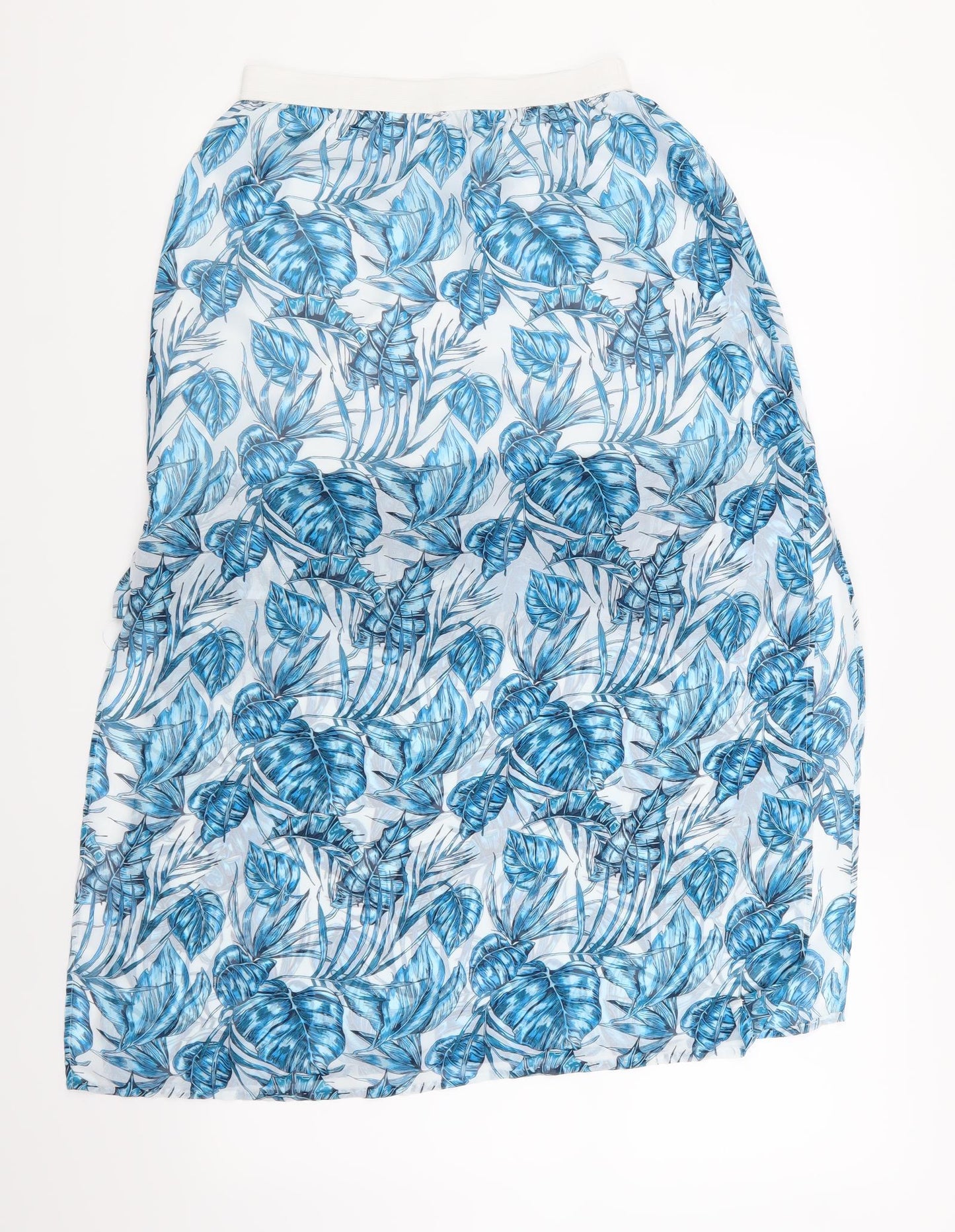 H&M Womens Blue Floral  A-Line Skirt Size 10