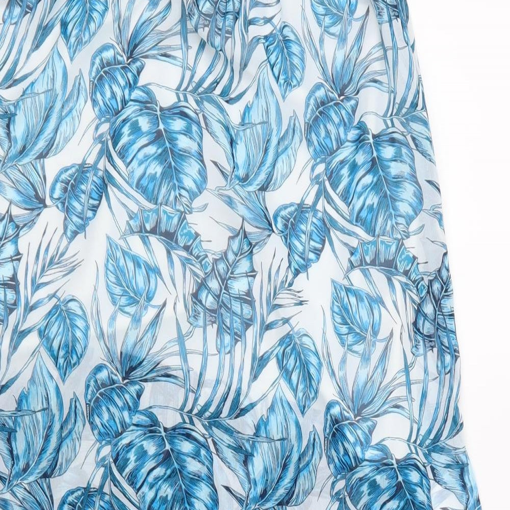 H&M Womens Blue Floral  A-Line Skirt Size 10