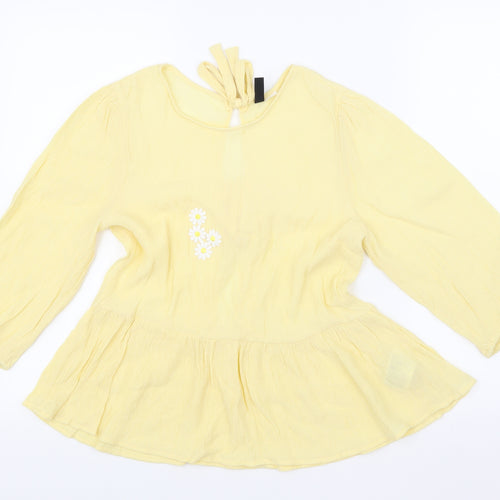 H&M Womens Yellow   Basic Blouse Size 10