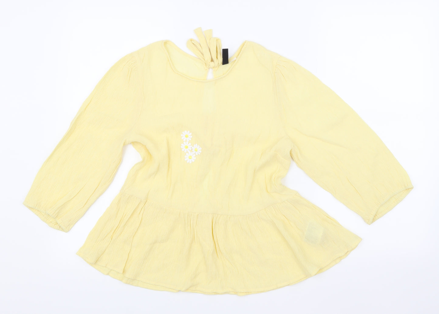 H&M Womens Yellow   Basic Blouse Size 10