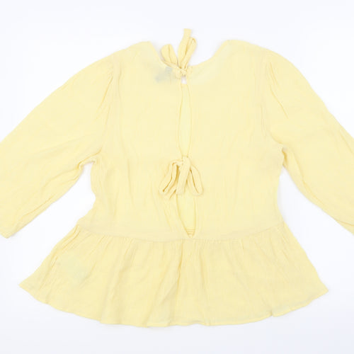 H&M Womens Yellow   Basic Blouse Size 10