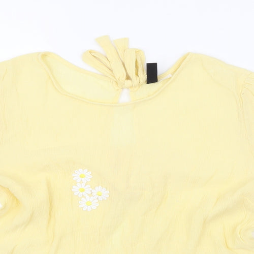 H&M Womens Yellow   Basic Blouse Size 10