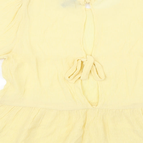 H&M Womens Yellow   Basic Blouse Size 10