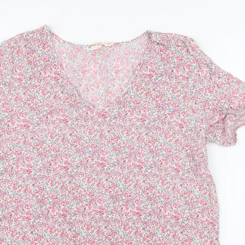H&M Womens Pink Floral  Basic Blouse Size 8
